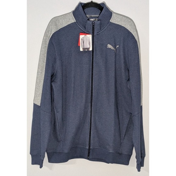 Puma Other - PUMA P48 Core Fleece Full Zip Track Jacket Blue Heather Style:850681 NWT XL